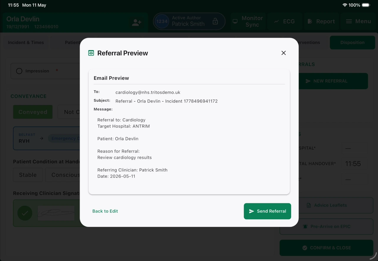ParaNote referral email preview screen